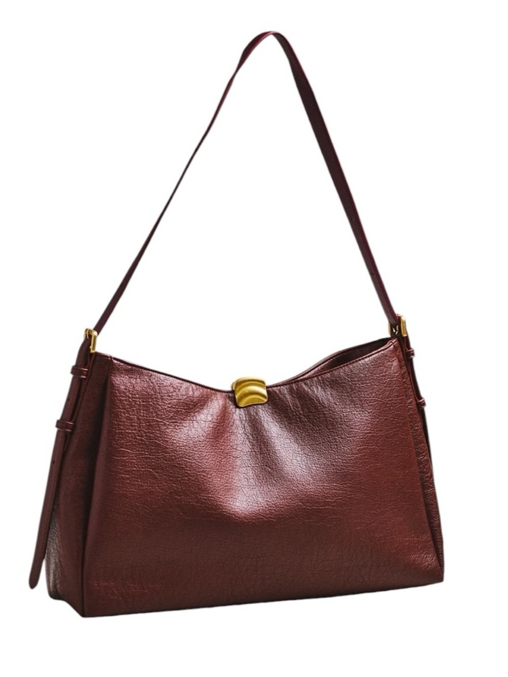 Anthropologie Plum Leather Hobo Shoulder Bag - Picture 2 of 6